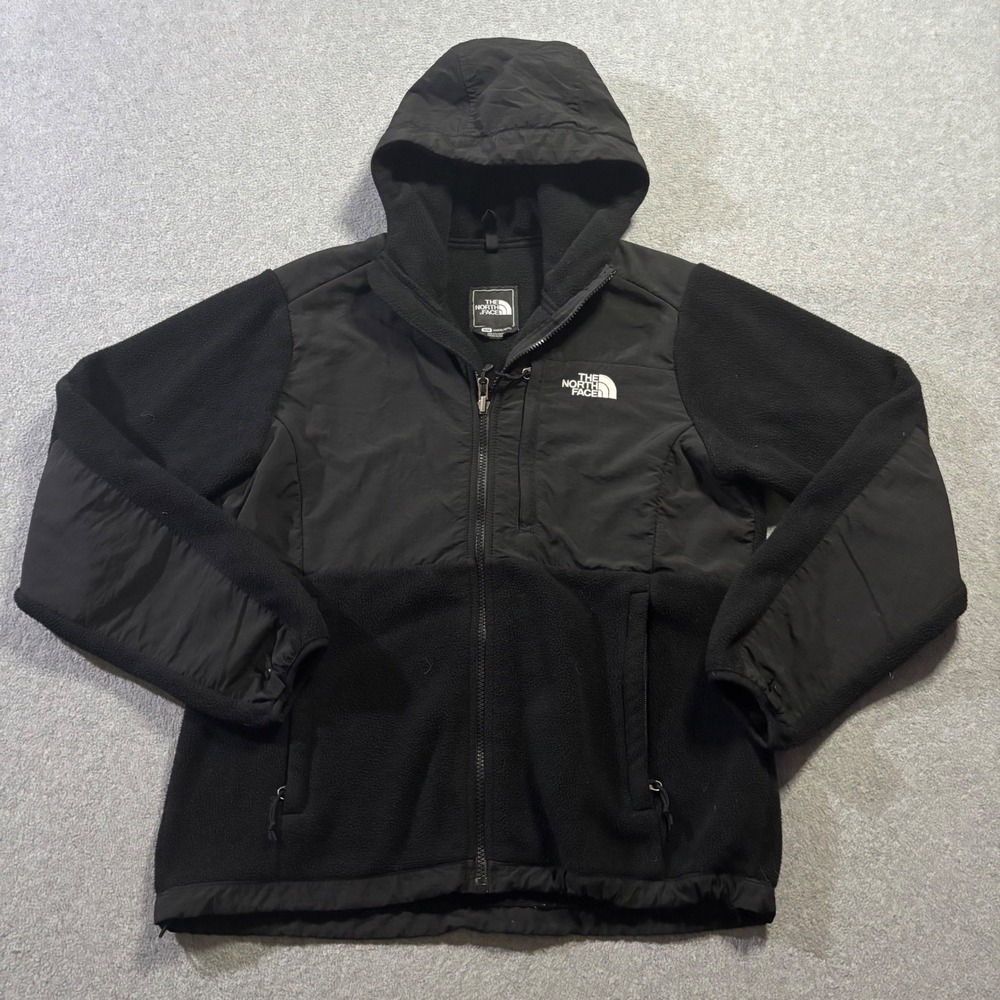 The North Face Denali Hooded Jacket Womens Medium Black Polartec Fleece Gorpcore